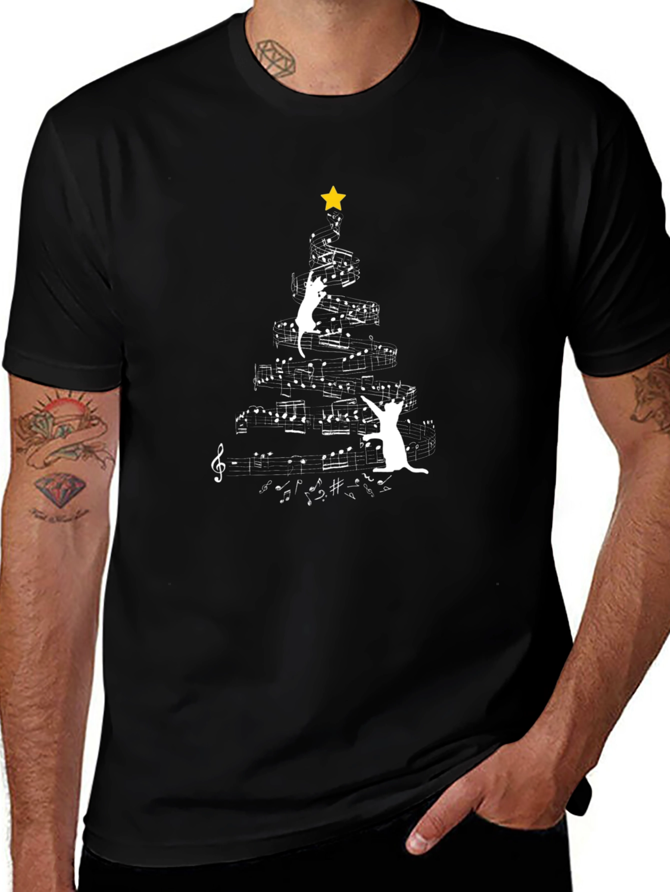 Musical Cats Christmas Tree T-Shirt