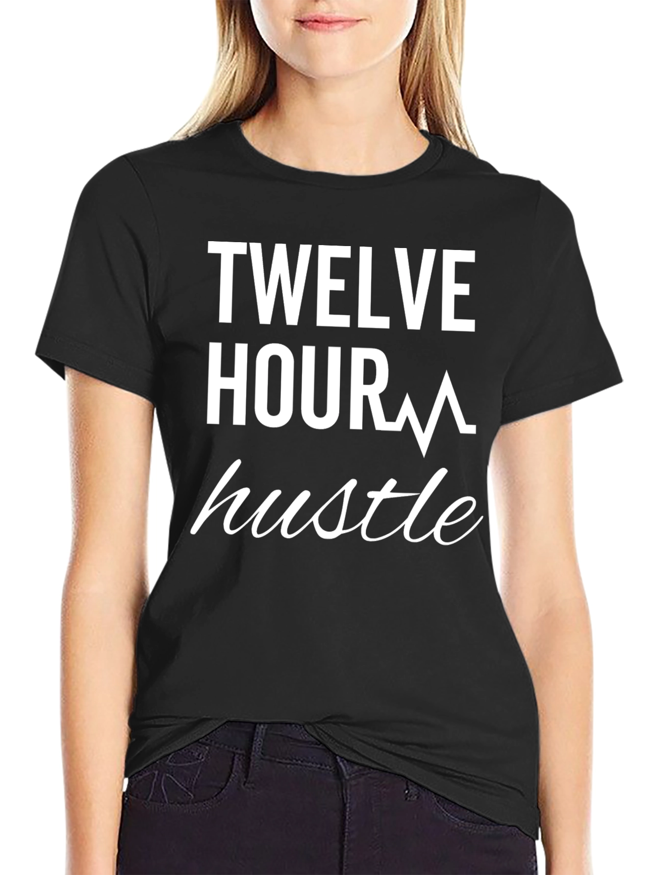 Twelve Hour Hustle Graphic Tee - Black T-Shirt