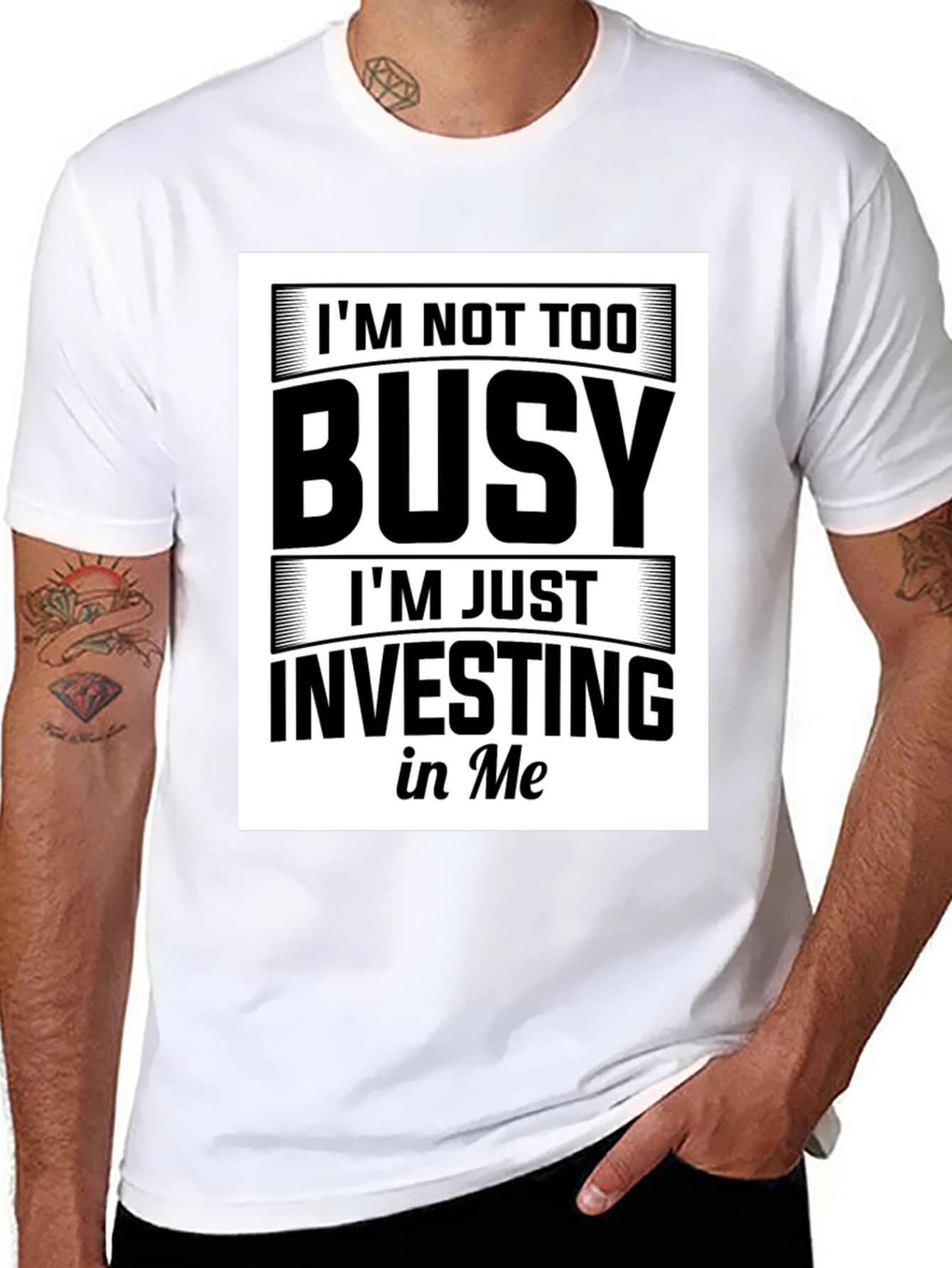 Im Not Too Busy Investing in Me Black T-Shirt