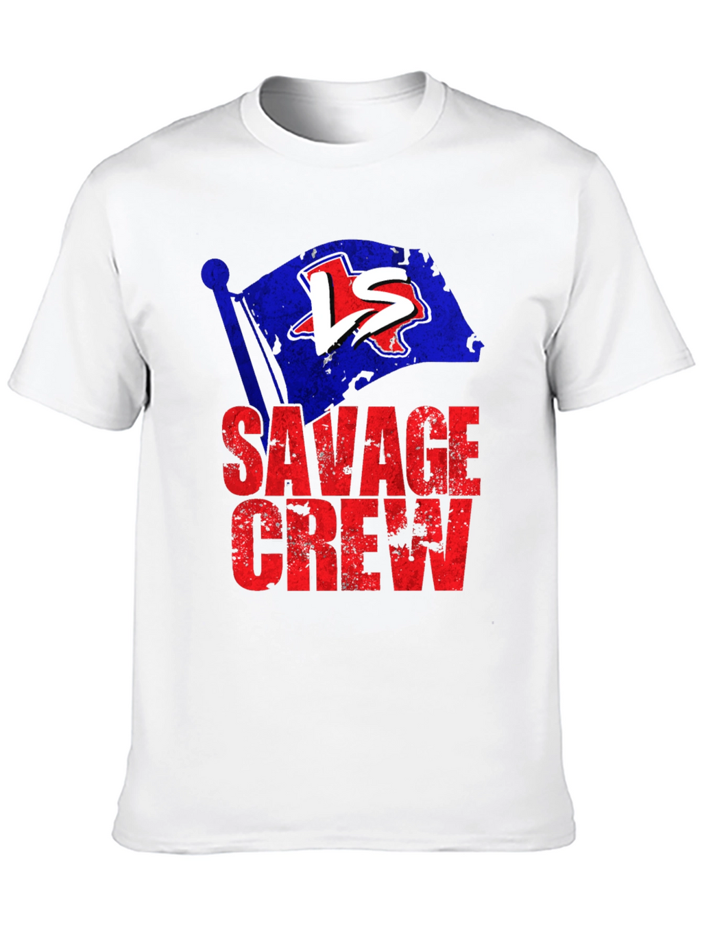 Savage Crew Graphic Tee - Texas Flag Design