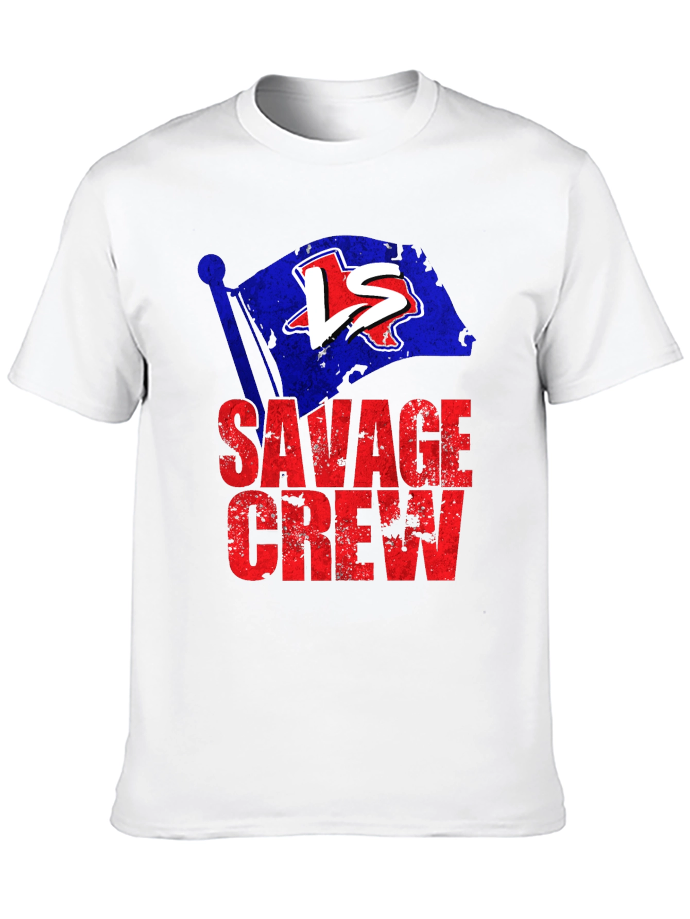 Savage Crew Graphic Tee - Texas Flag Design