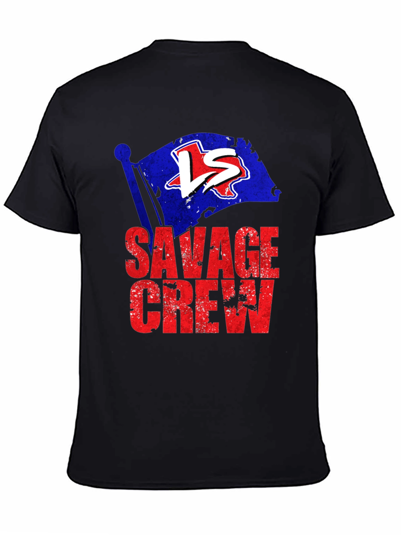 Savage Crew Graphic Tee - Texas Flag Design