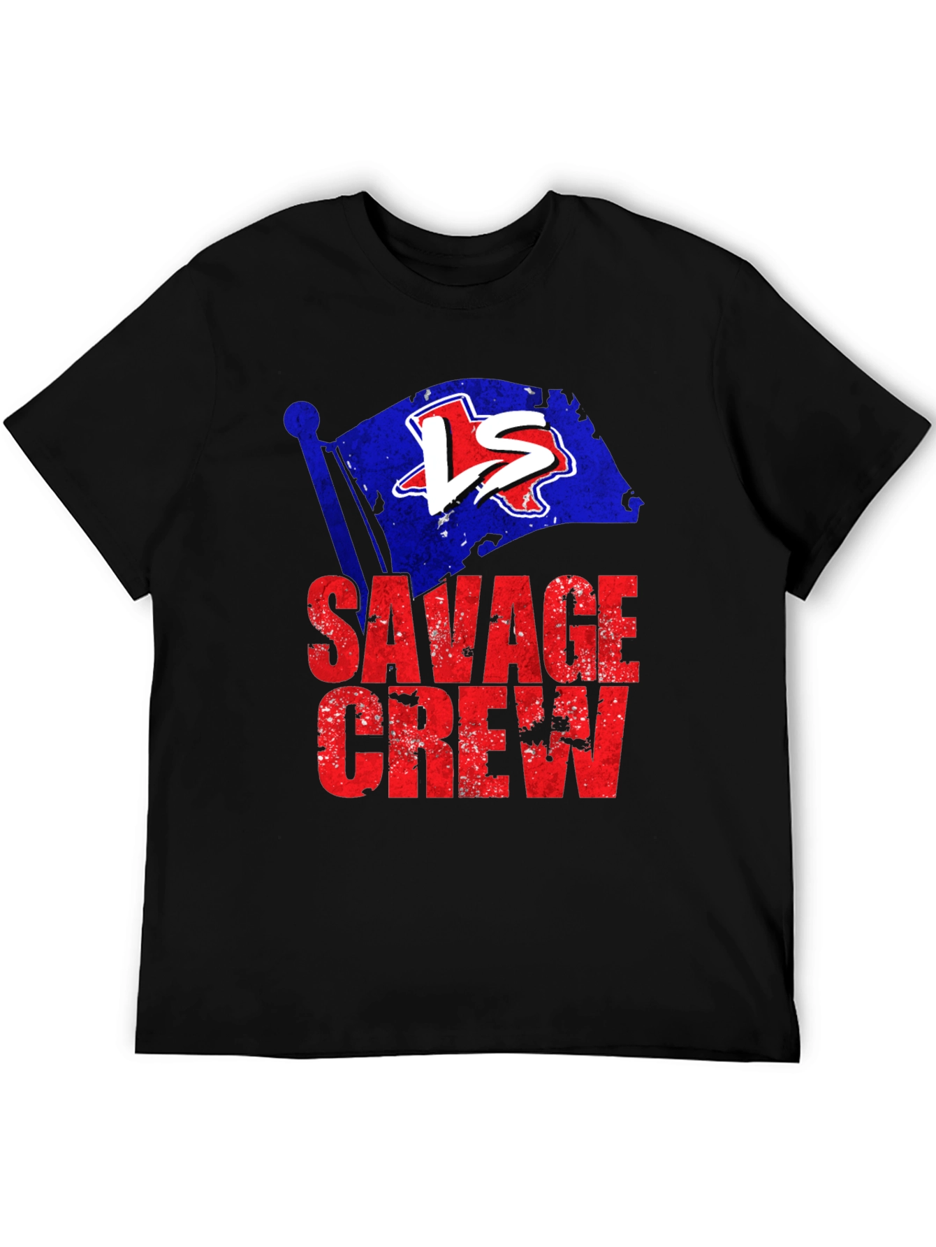 Savage Crew Graphic Tee - Texas Flag Design