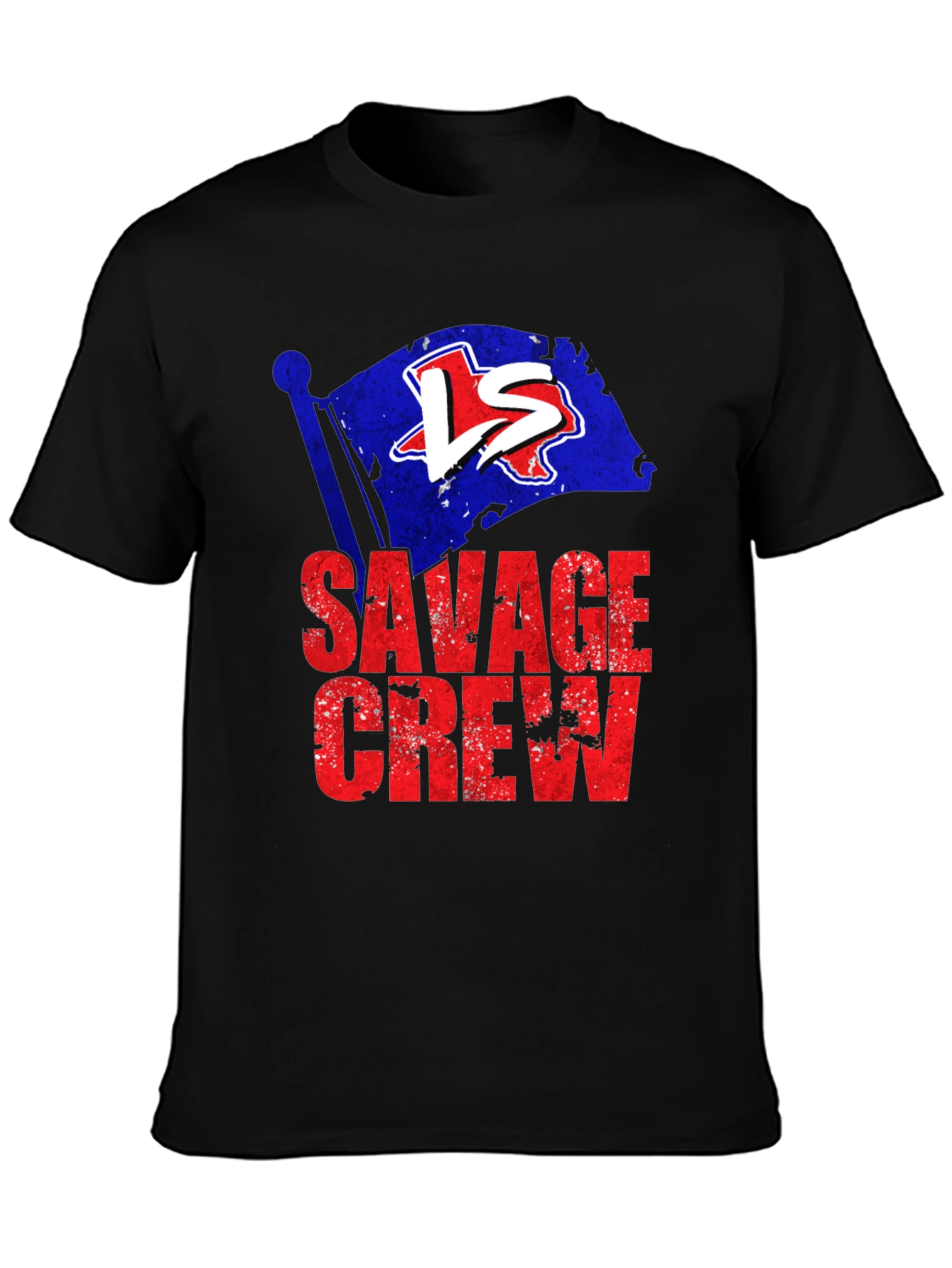 Savage Crew Graphic Tee - Texas Flag Design