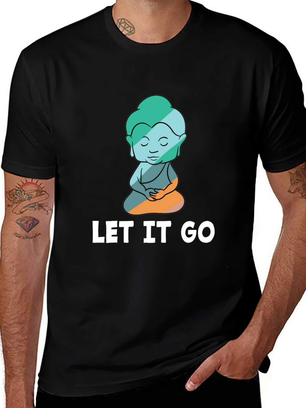 Let It Go Buddha Graphic Tee - Relaxed Fit
