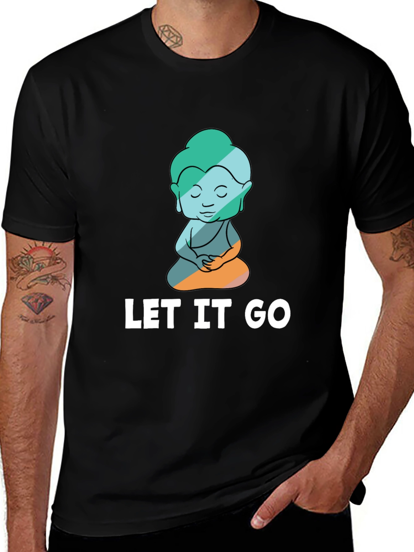 Let It Go Buddha Graphic Tee - Relaxed Fit