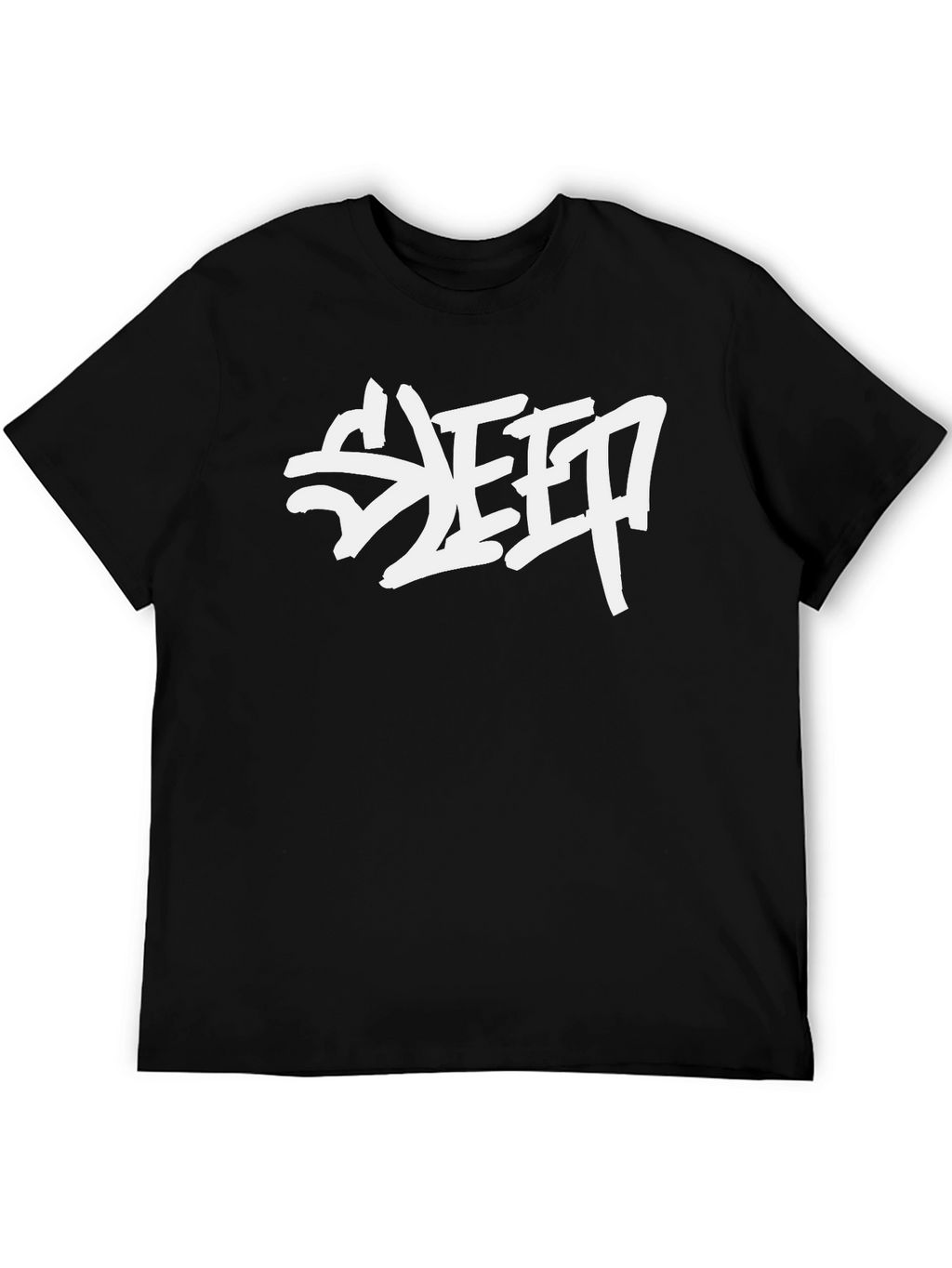 SLEEP Graphic Print Black Cotton T-Shirt