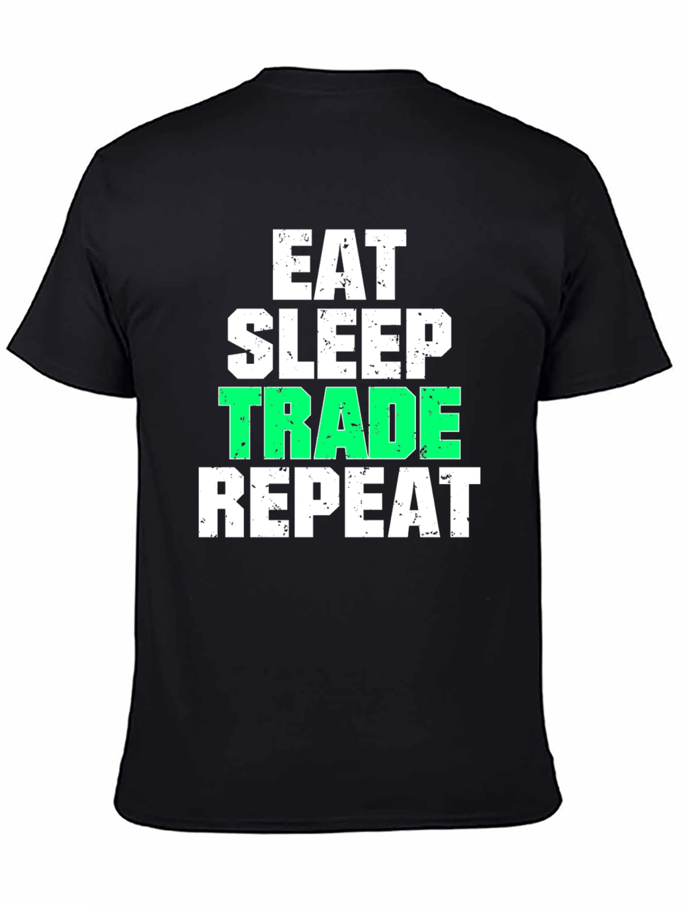 Eat Sleep Trade Repeat Black Graphic T-Shirt