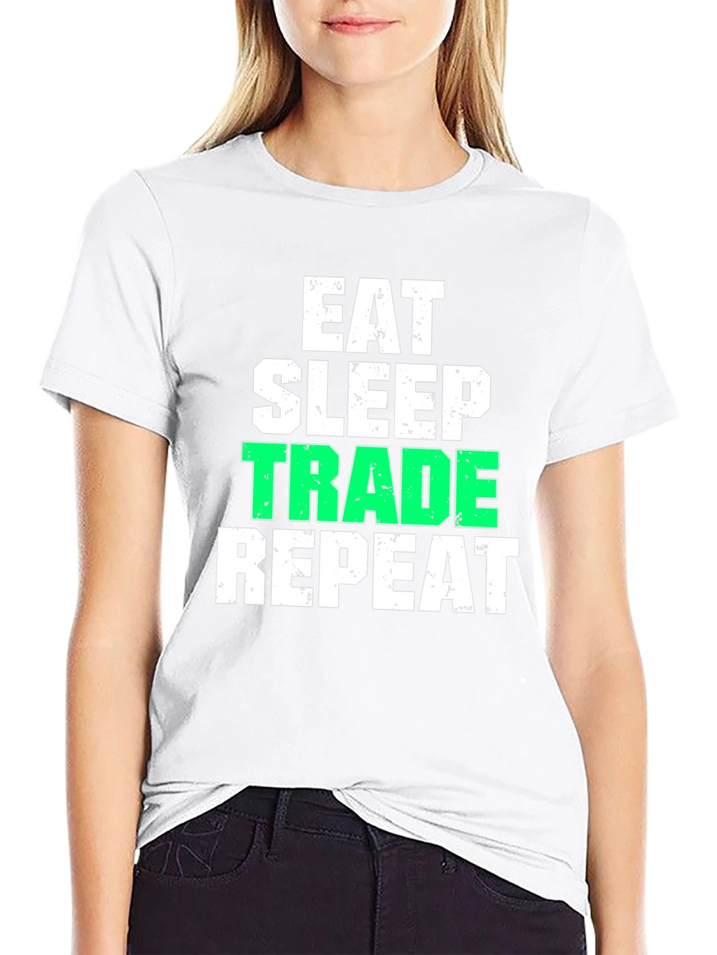 Eat Sleep Trade Repeat Black Graphic T-Shirt