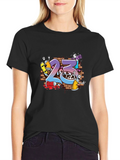 Graffiti 23 Graphic Print Black T-Shirt
