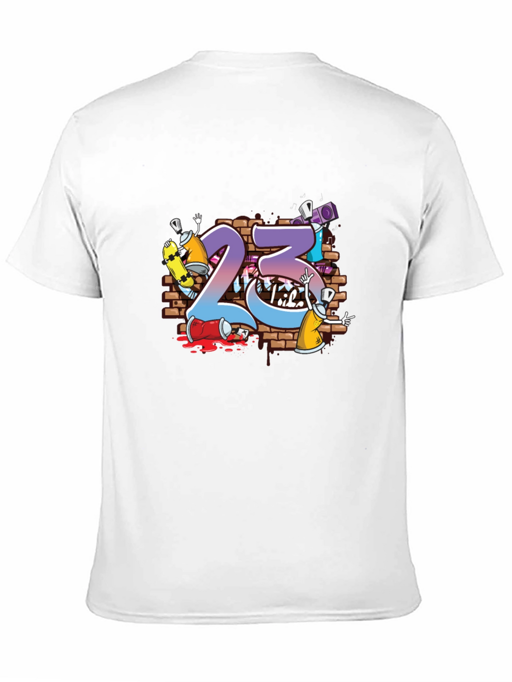 Graffiti 23 Graphic Print Black T-Shirt