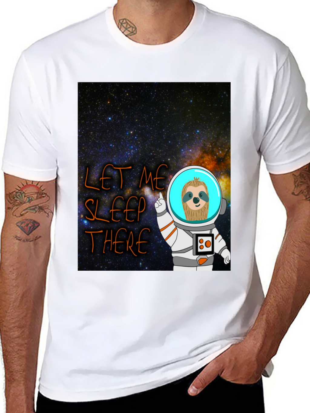 Cosmic Sloth Astronaut T-Shirt - Let Me Sleep There