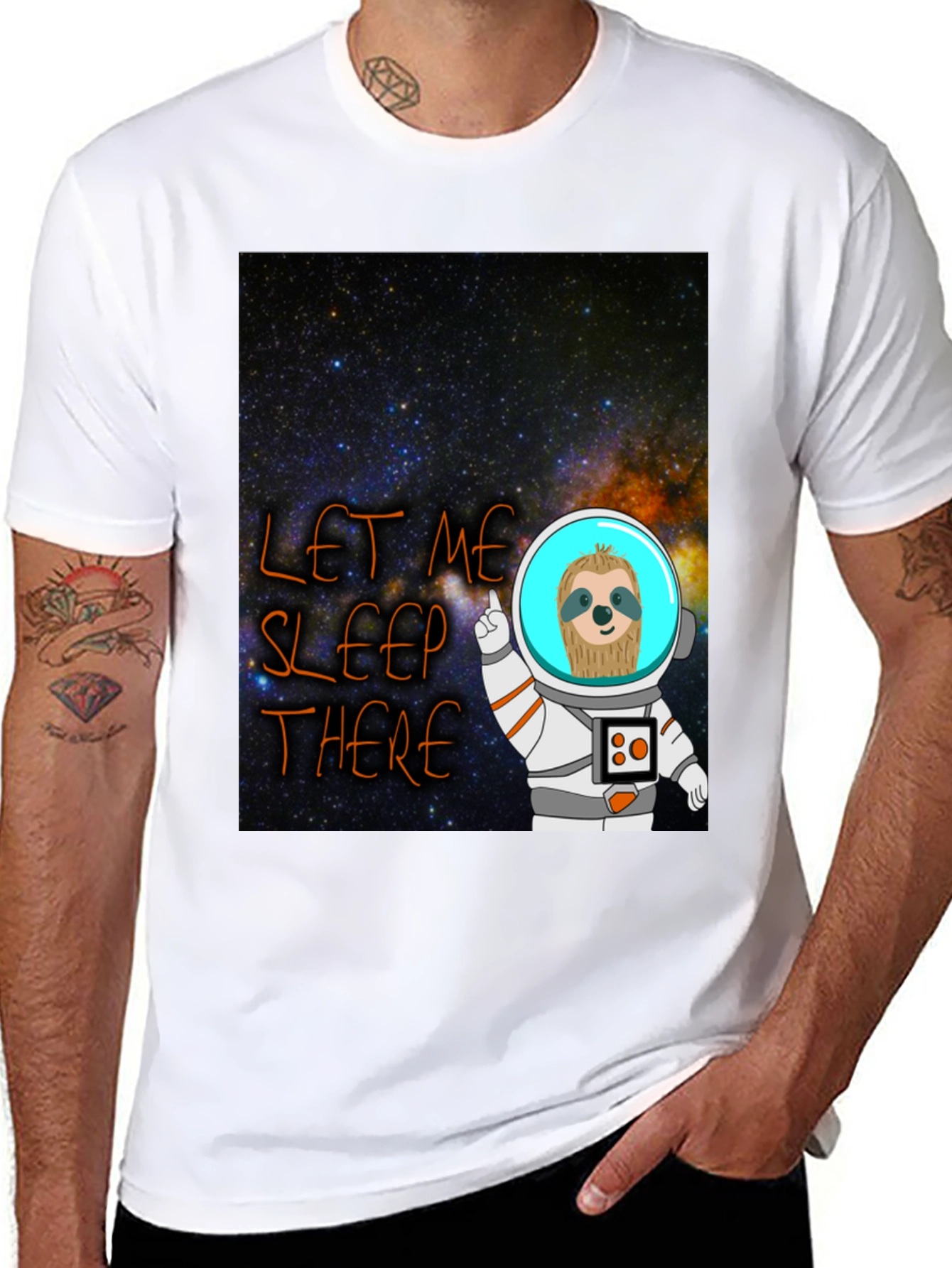Cosmic Sloth Astronaut T-Shirt - Let Me Sleep There