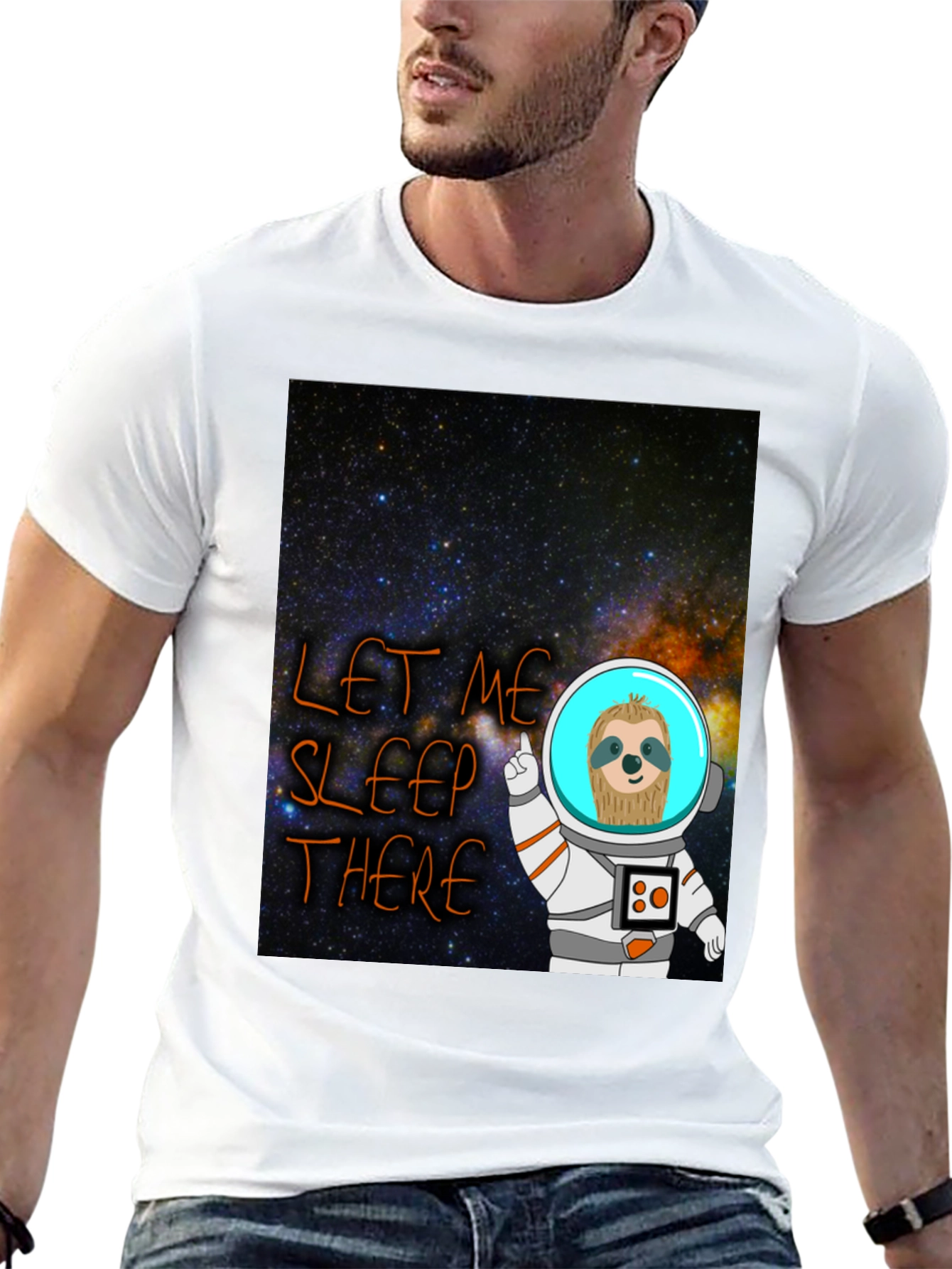 Cosmic Sloth Astronaut T-Shirt - Let Me Sleep There