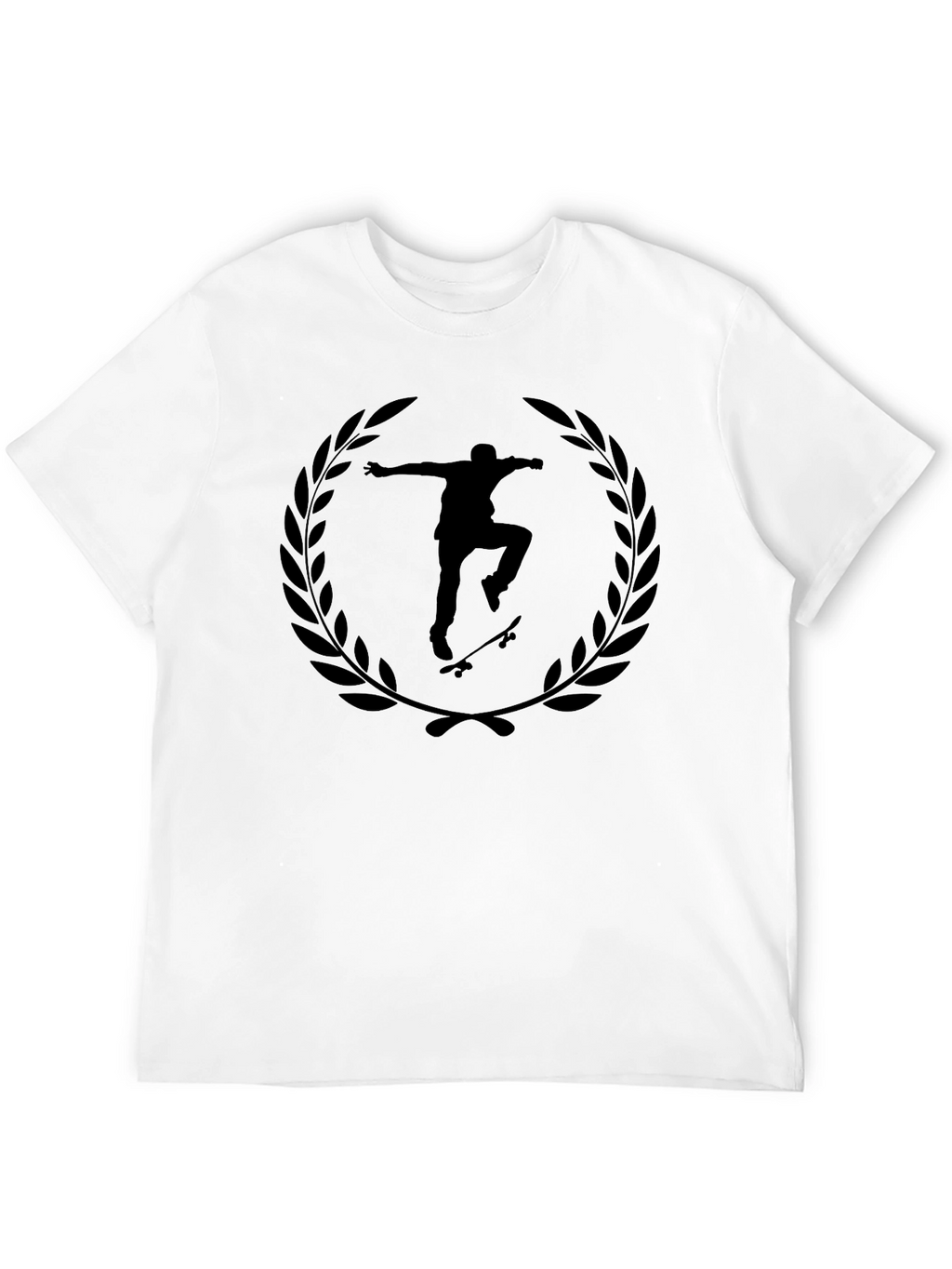 Skateboarder Laurel Wreath Black T-Shirt