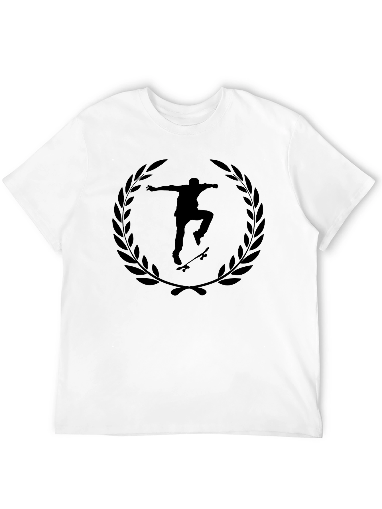 Skateboarder Laurel Wreath Black T-Shirt
