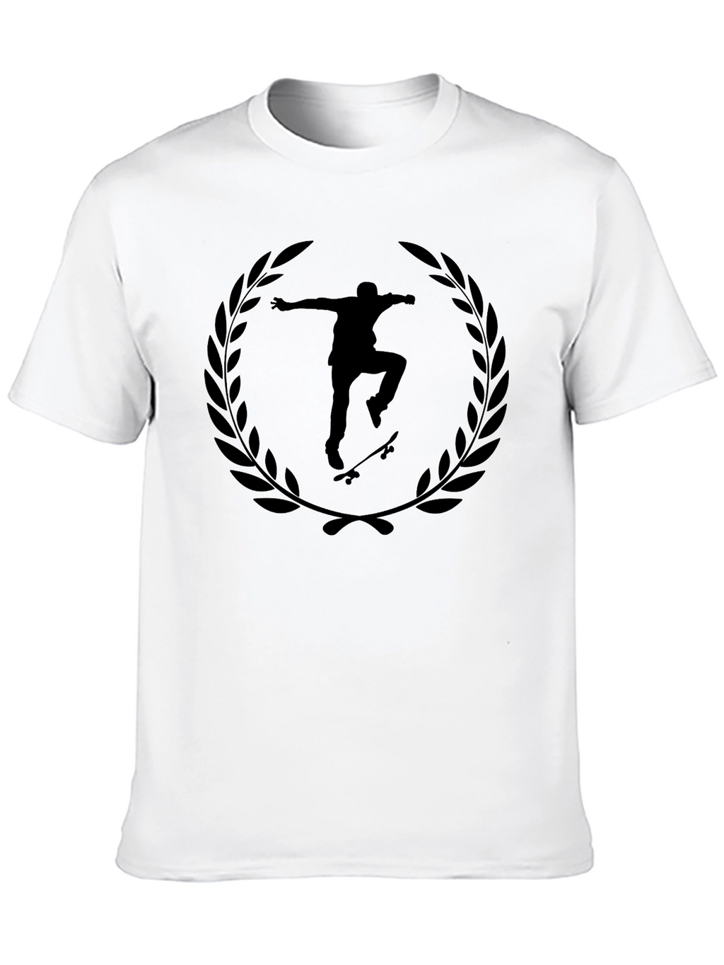 Skateboarder Laurel Wreath Black T-Shirt