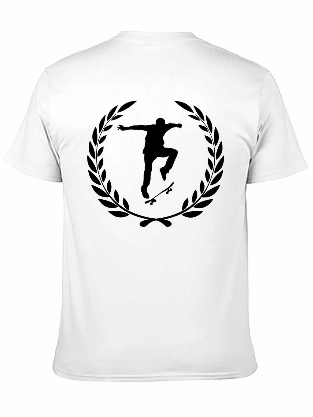 Skateboarder Laurel Wreath Black T-Shirt