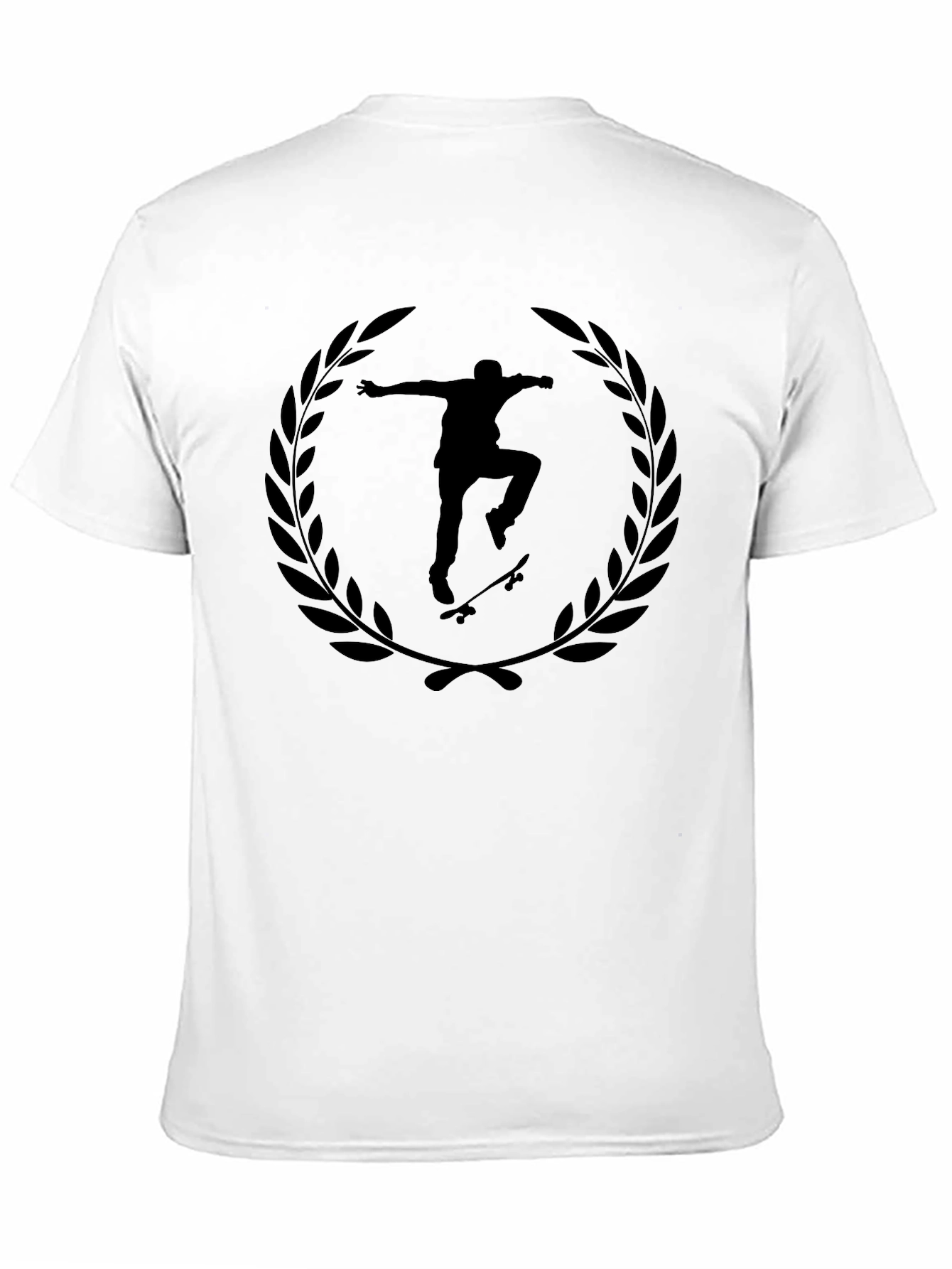 Skateboarder Laurel Wreath Black T-Shirt
