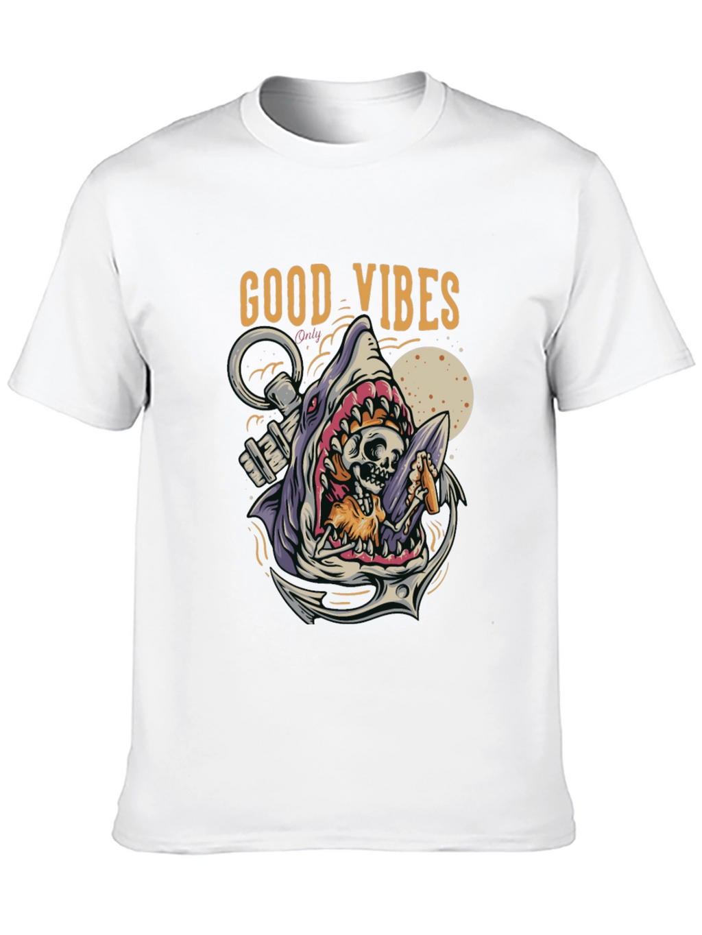 Good Vibes Shark Graphic Tee - Black T-Shirt