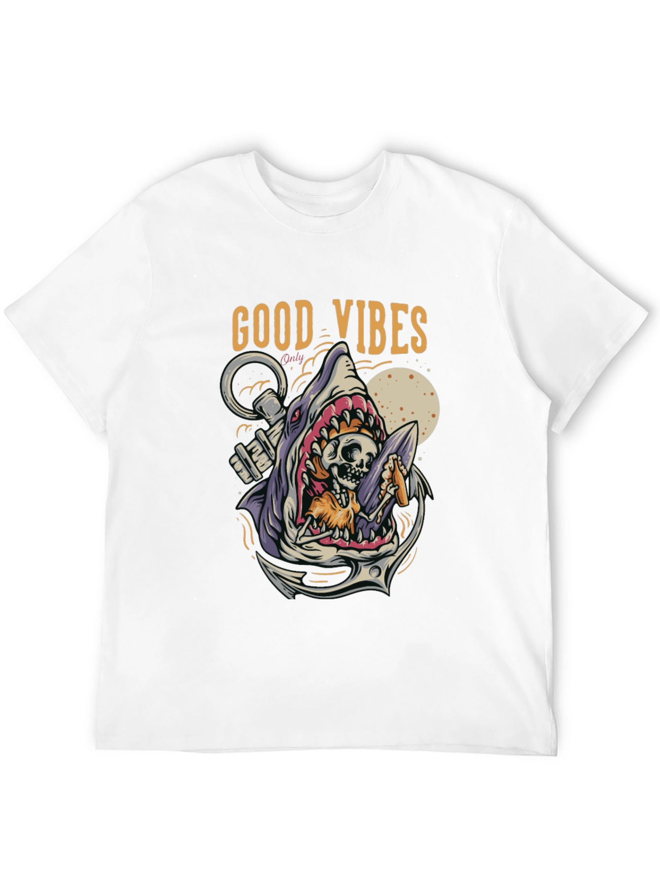 Good Vibes Shark Graphic Tee - Black T-Shirt