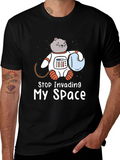 Stop Invading My Space Cat Astronaut T-Shirt