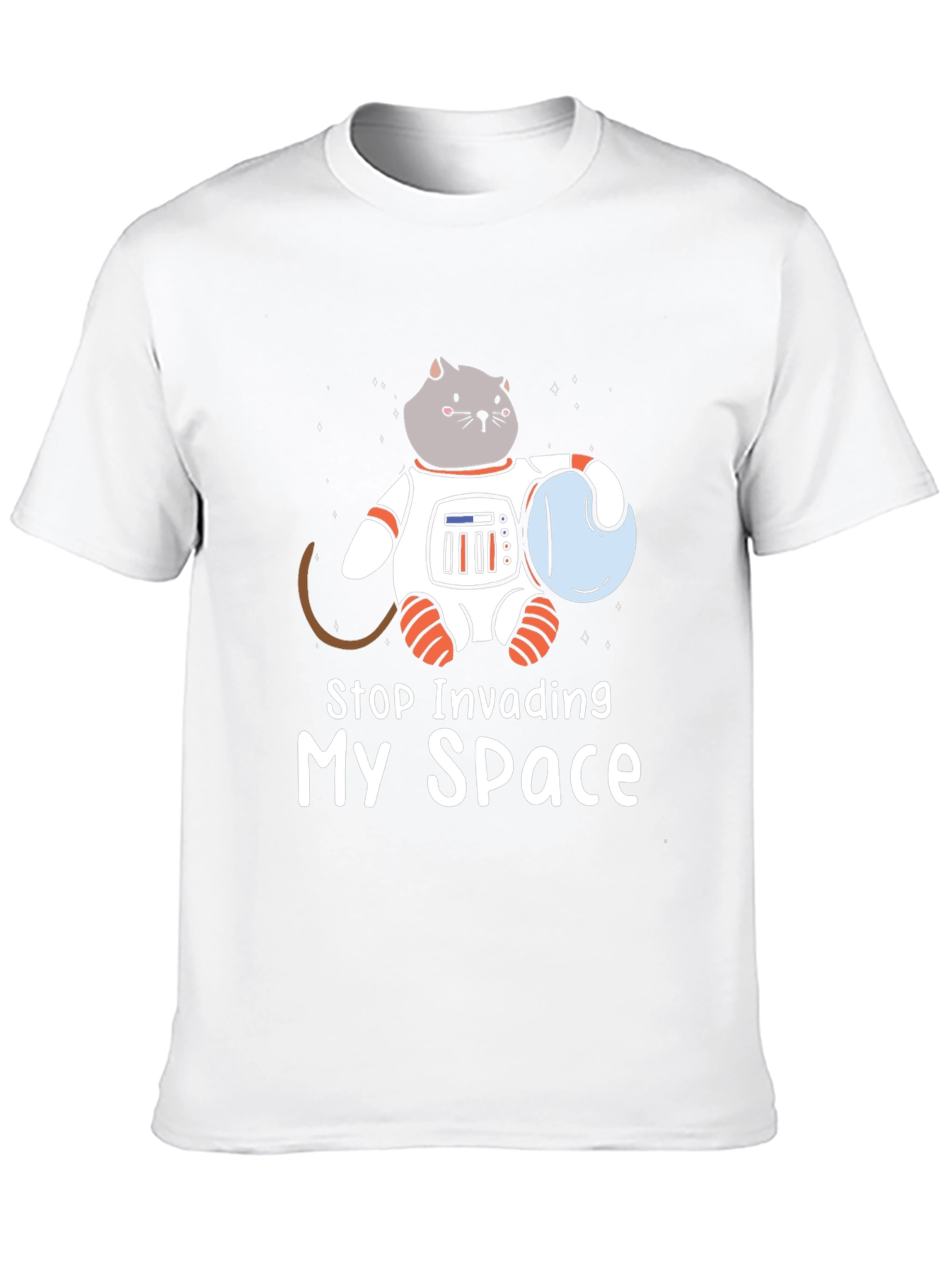 Stop Invading My Space Cat Astronaut T-Shirt