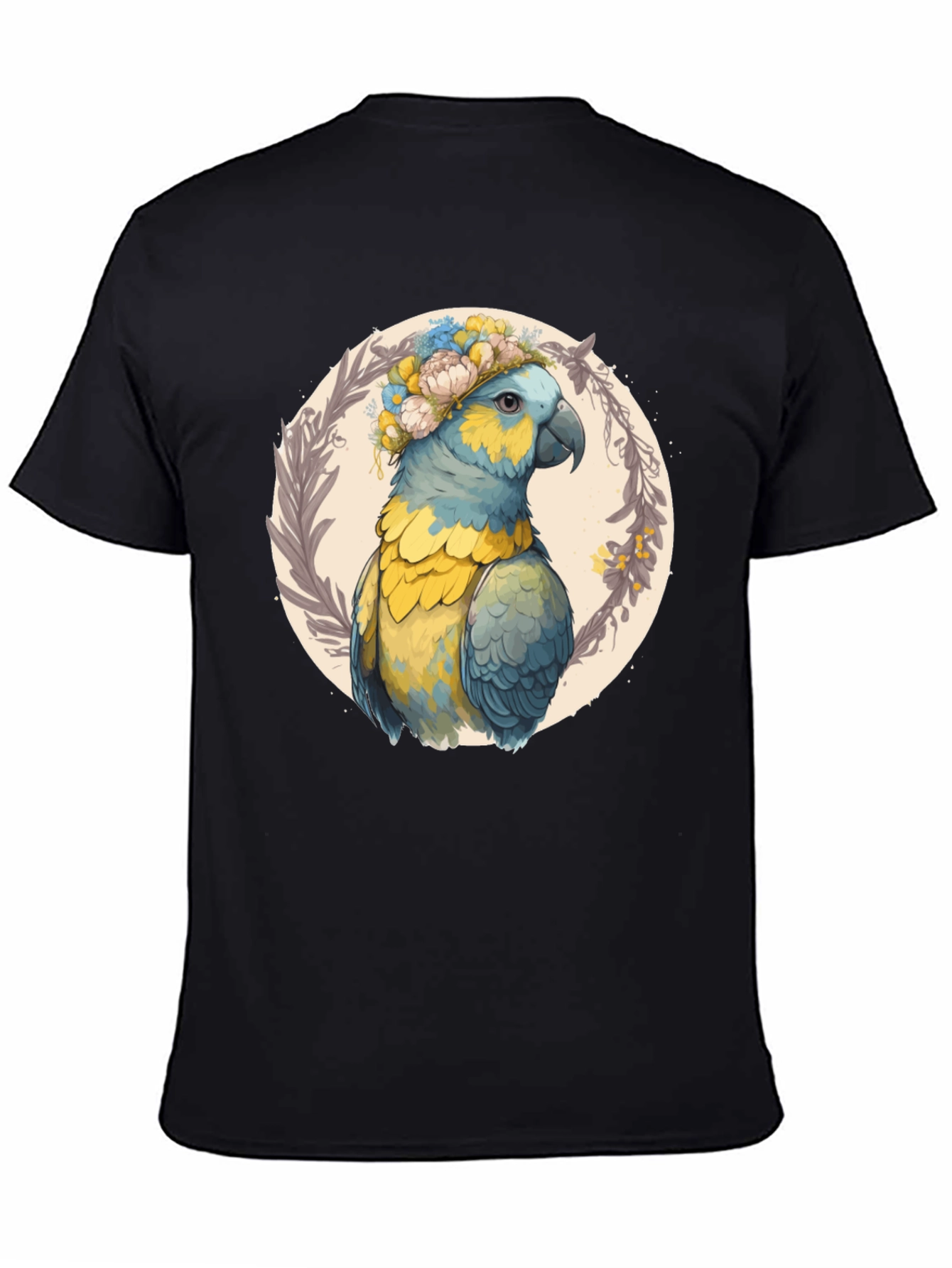 Parrot Floral Wreath Graphic Tee