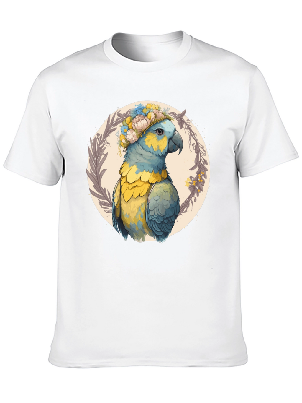 Parrot Floral Wreath Graphic Tee