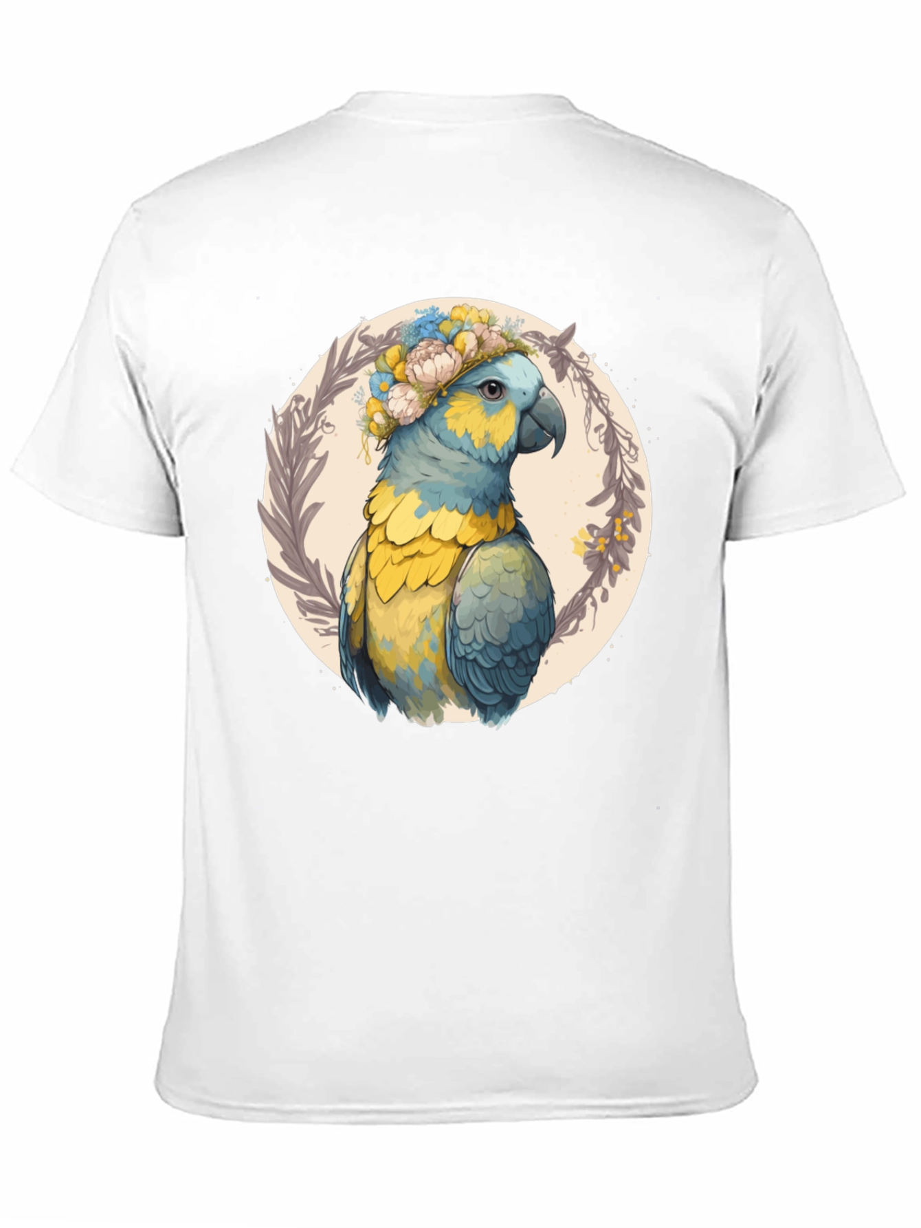 Parrot Floral Wreath Graphic Tee