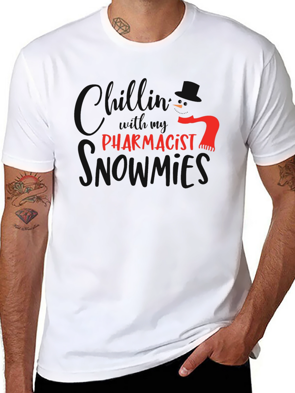 Funny Pharmacist T-Shirt - Red Text Design