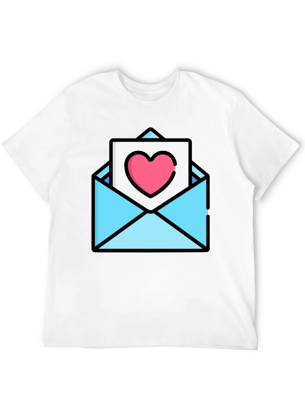 Heart Envelope Graphic Tee - Trendy Love Letter Shirt