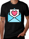 Heart Envelope Graphic Tee - Trendy Love Letter Shirt
