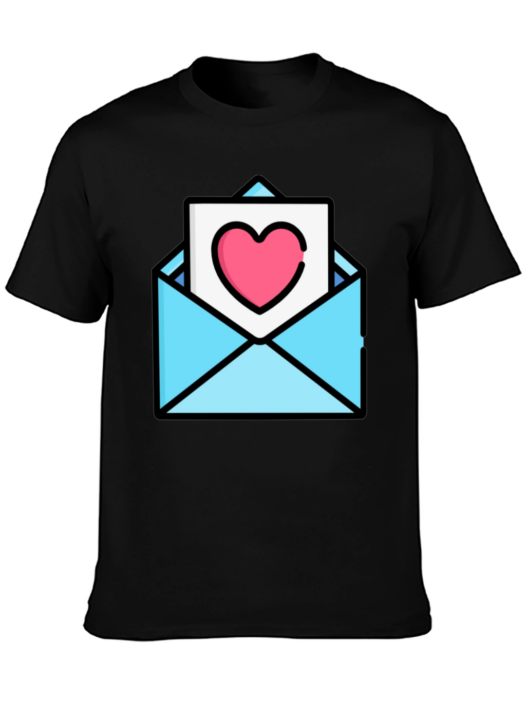 Heart Envelope Graphic Tee - Trendy Love Letter Shirt