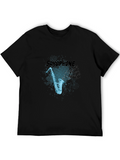 Saxophone Graphic Black T-Shirt