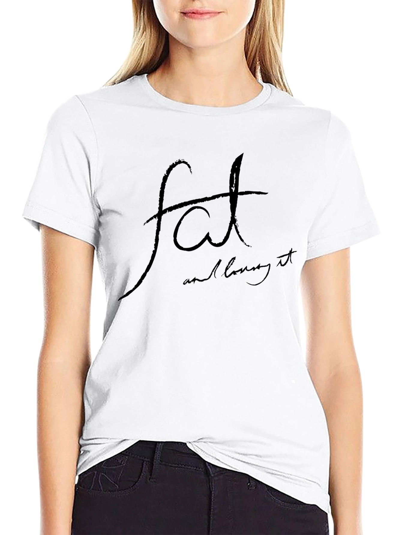 Fat And Loving It Black T-Shirt