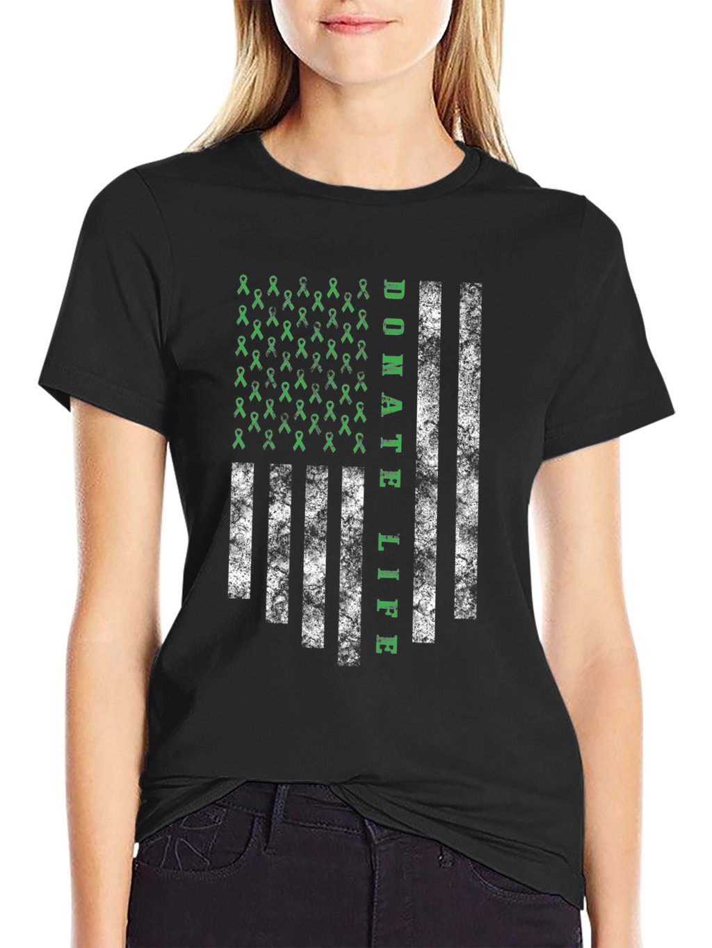 Donate Life American Flag Graphic T-Shirt