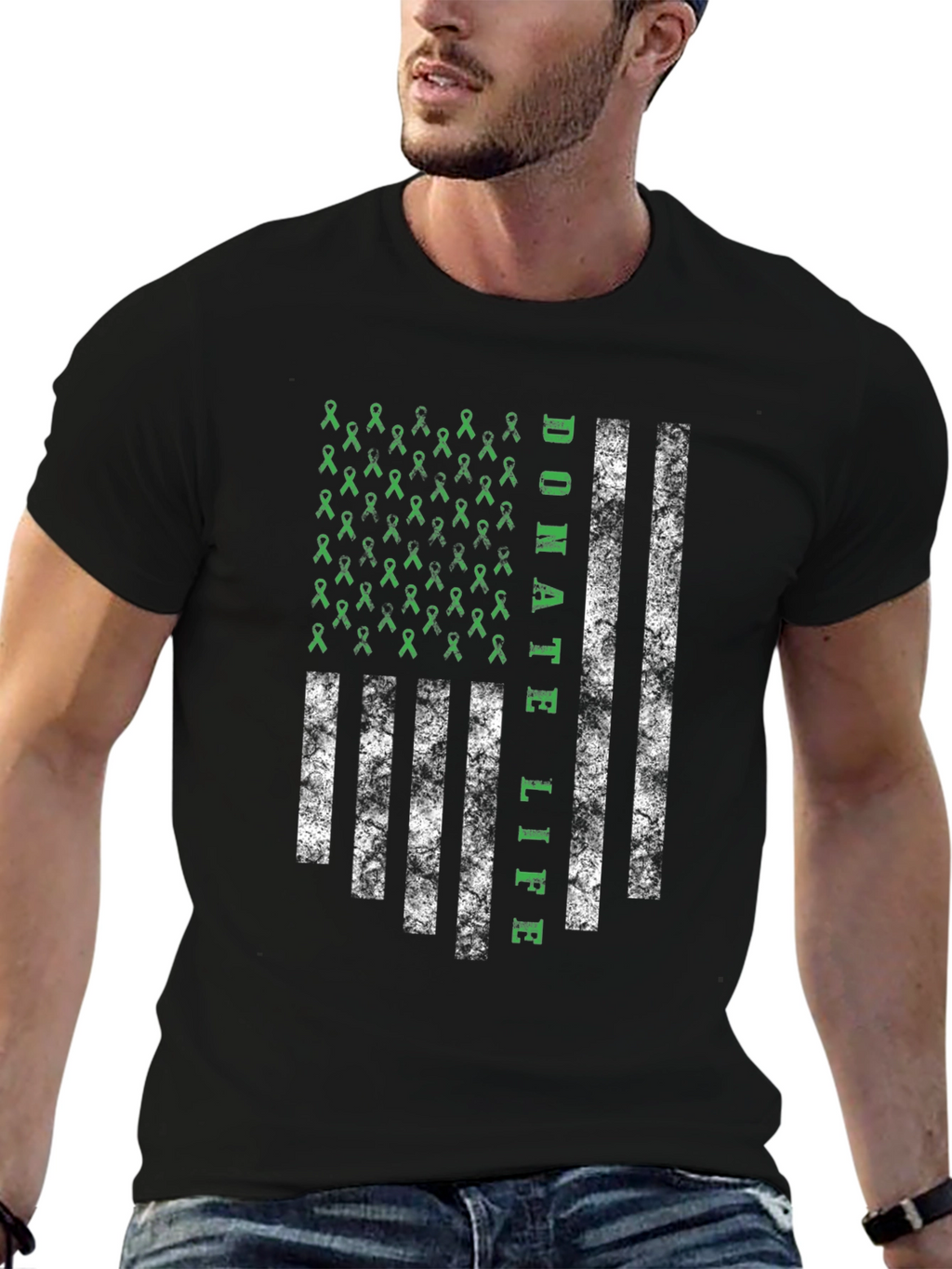 Donate Life American Flag Graphic T-Shirt