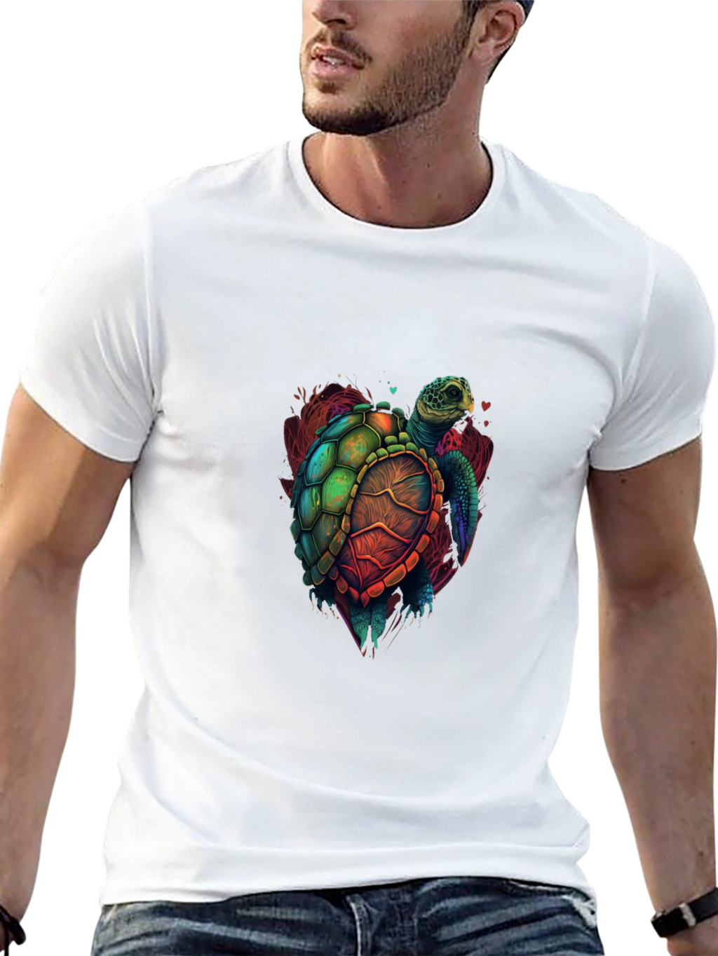 Turtle Graphic Tee - Vivid Sea Turtle Design