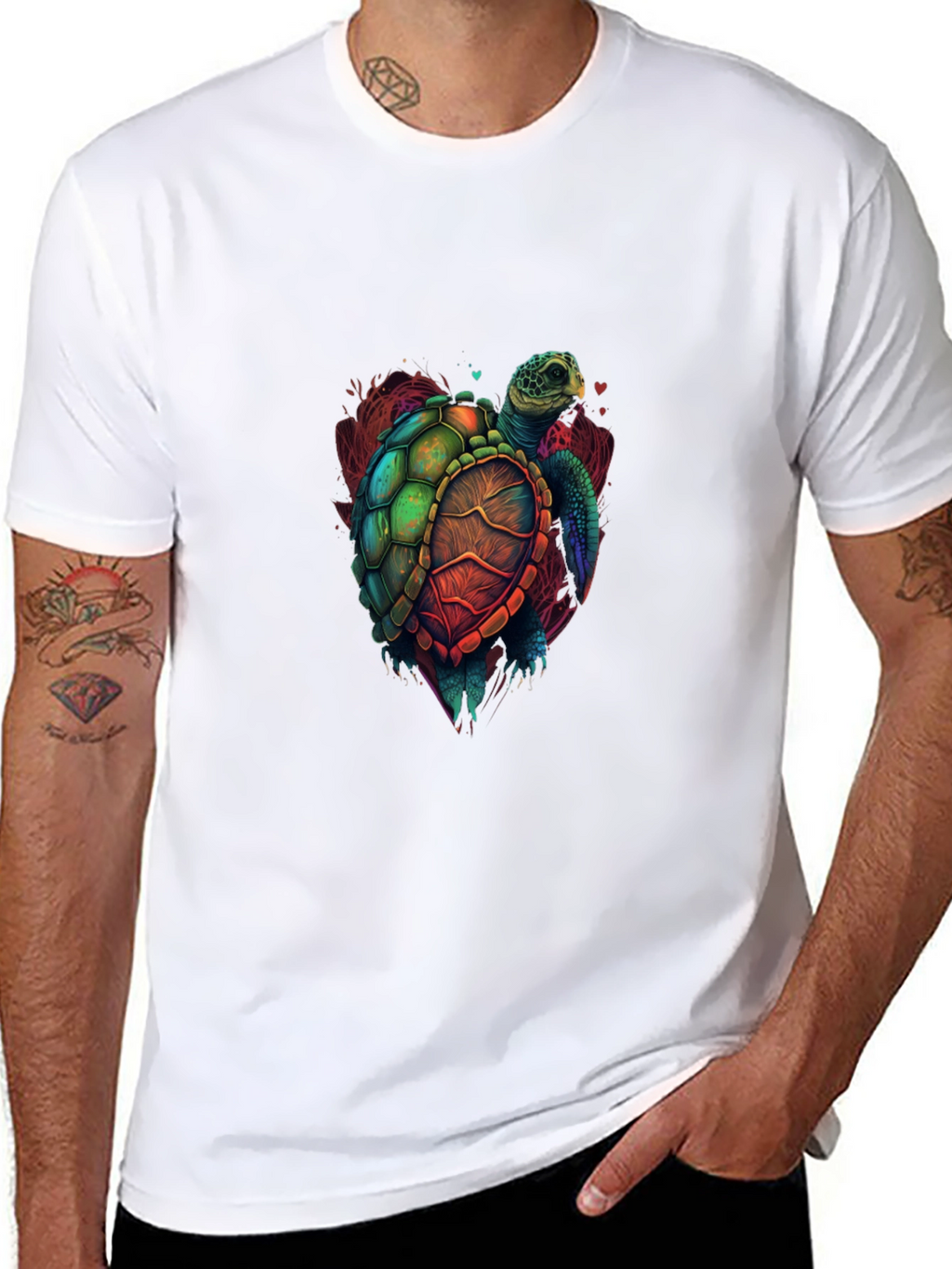 Turtle Graphic Tee - Vivid Sea Turtle Design