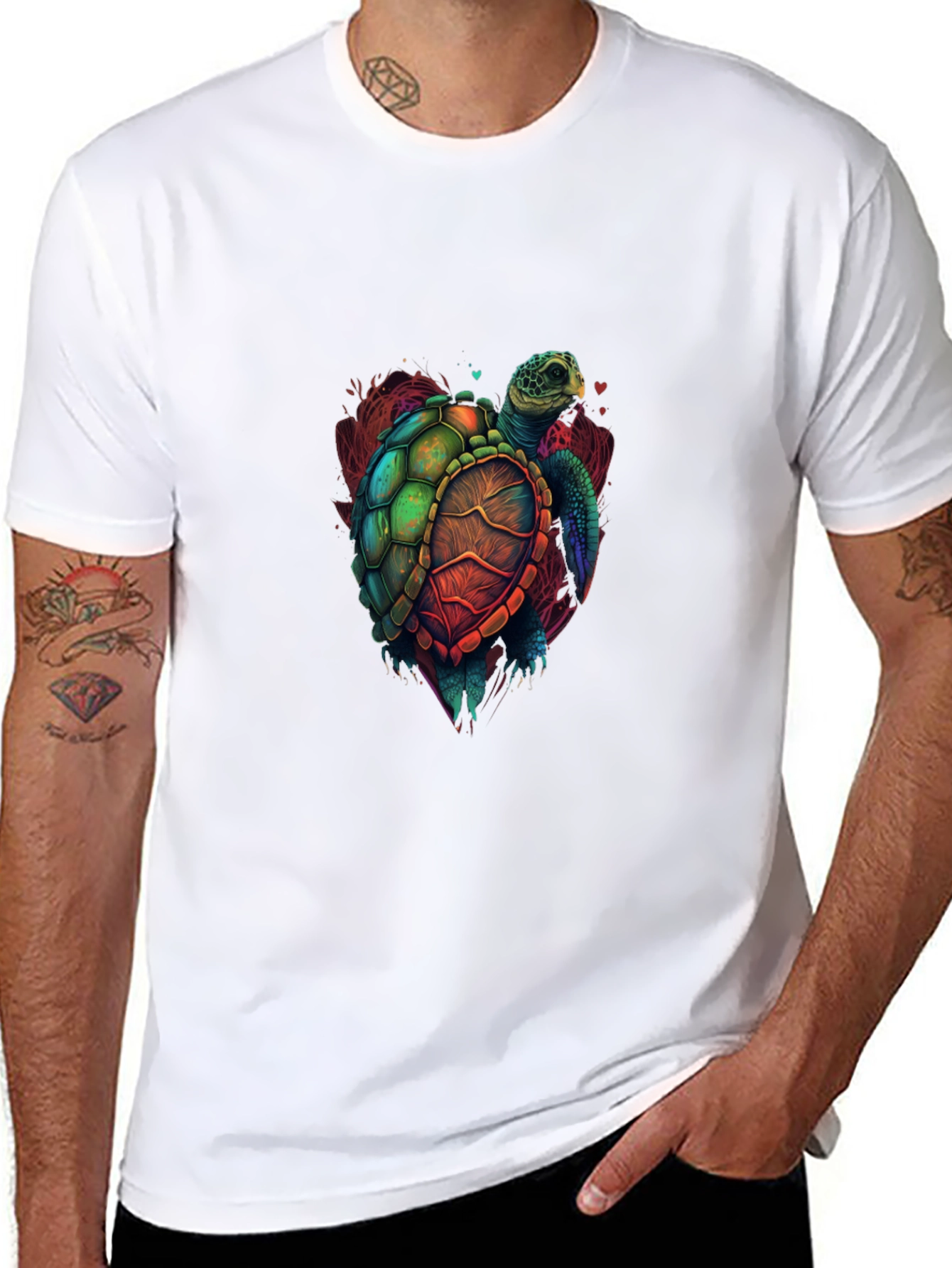 Turtle Graphic Tee - Vivid Sea Turtle Design
