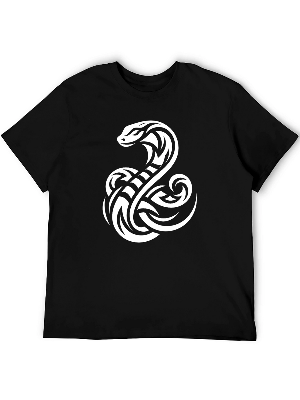 Tribal Snake Graphic Tee - Cool Mens Black T-Shirt