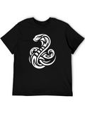 Tribal Snake Graphic Tee - Cool Mens Black T-Shirt
