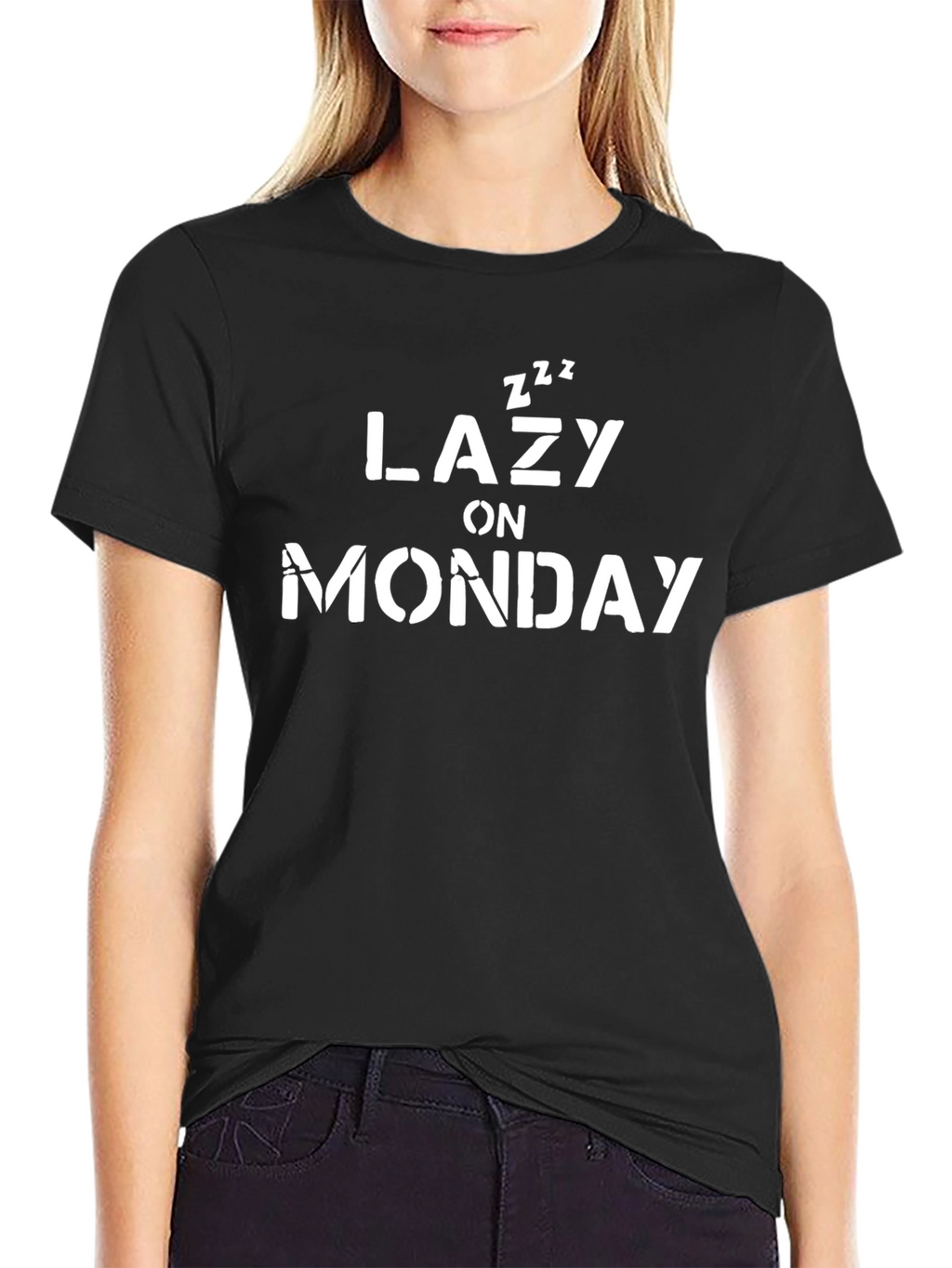 Lazy On Monday Graphic T-Shirt - Black