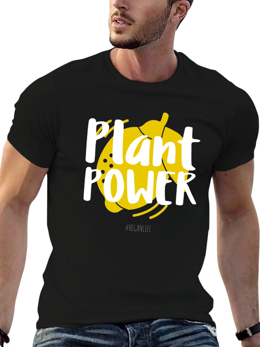 Plant Power Vegan Graphic Tee - Black