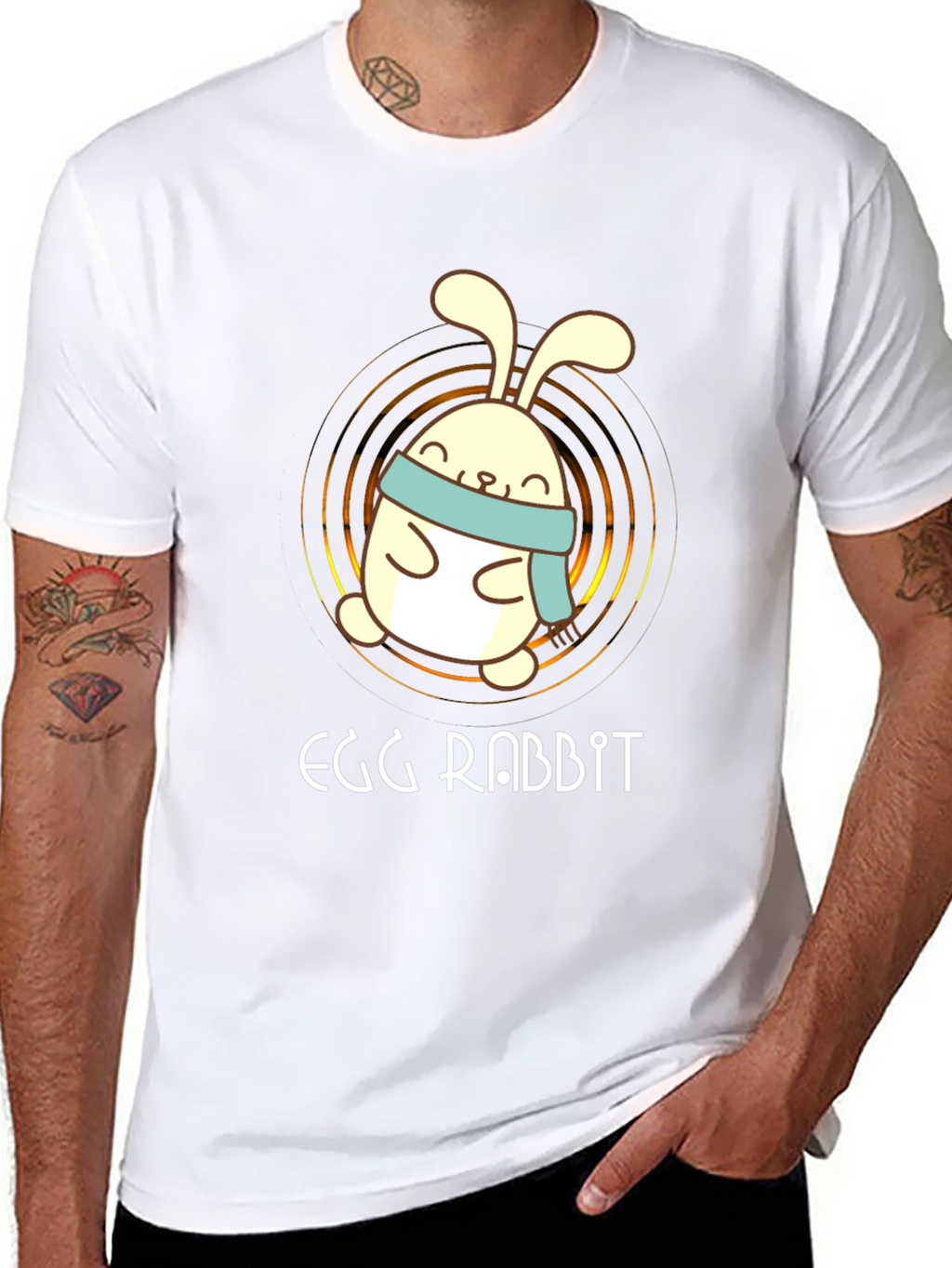 Egg Rabbit Graphic Tee - Cute Cartoon Bunny Shirt