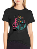 Play Music Graphic T-Shirt - Stylish Black Tee