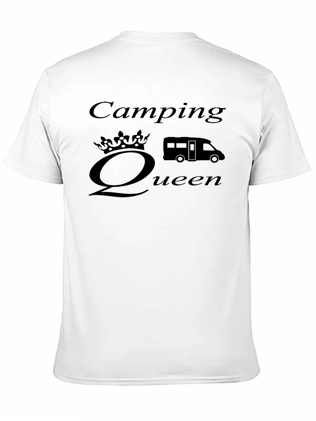 Camping Queen Graphic T-Shirt - Black Cotton Tee