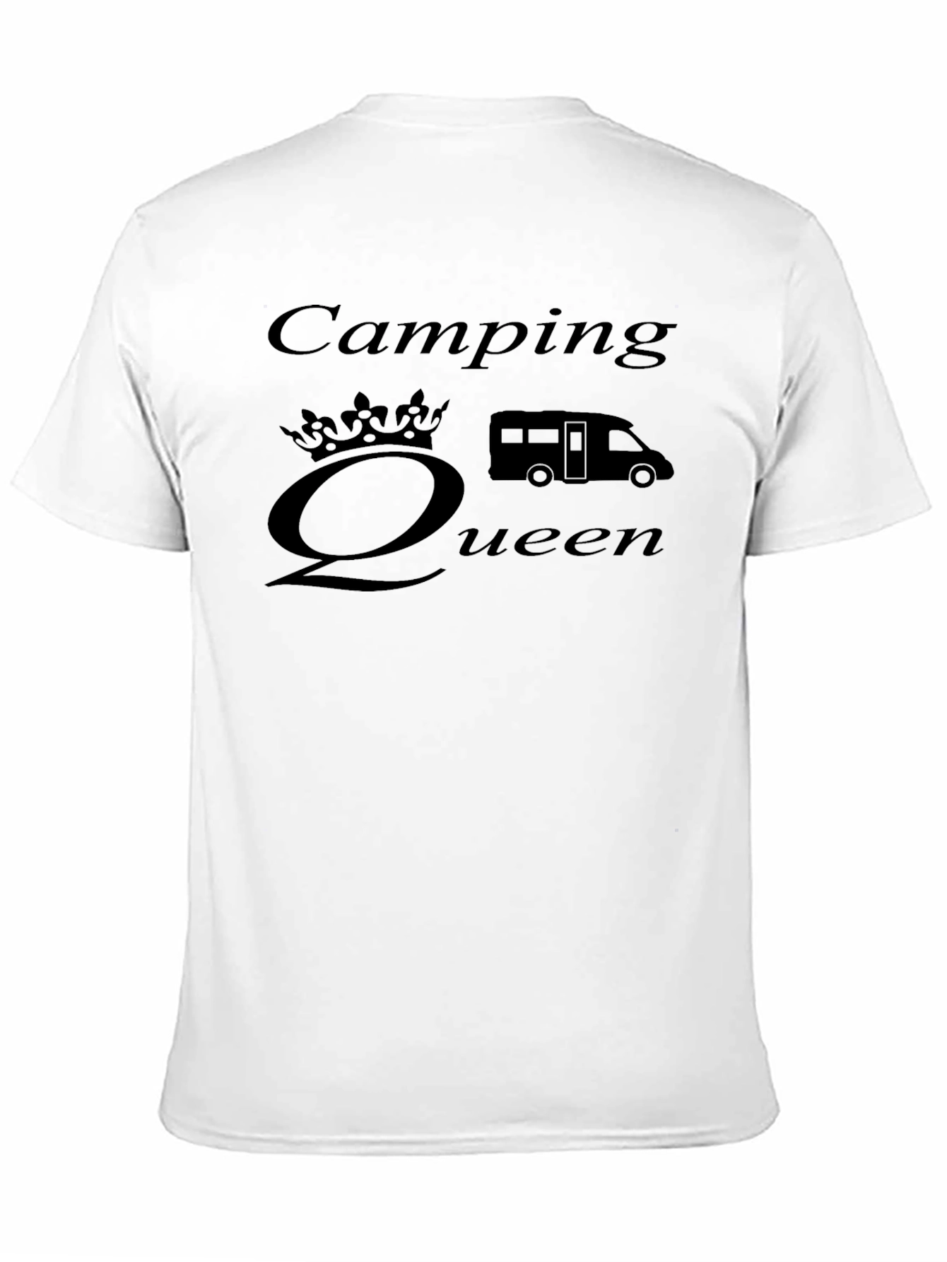 Camping Queen Graphic T-Shirt - Black Cotton Tee