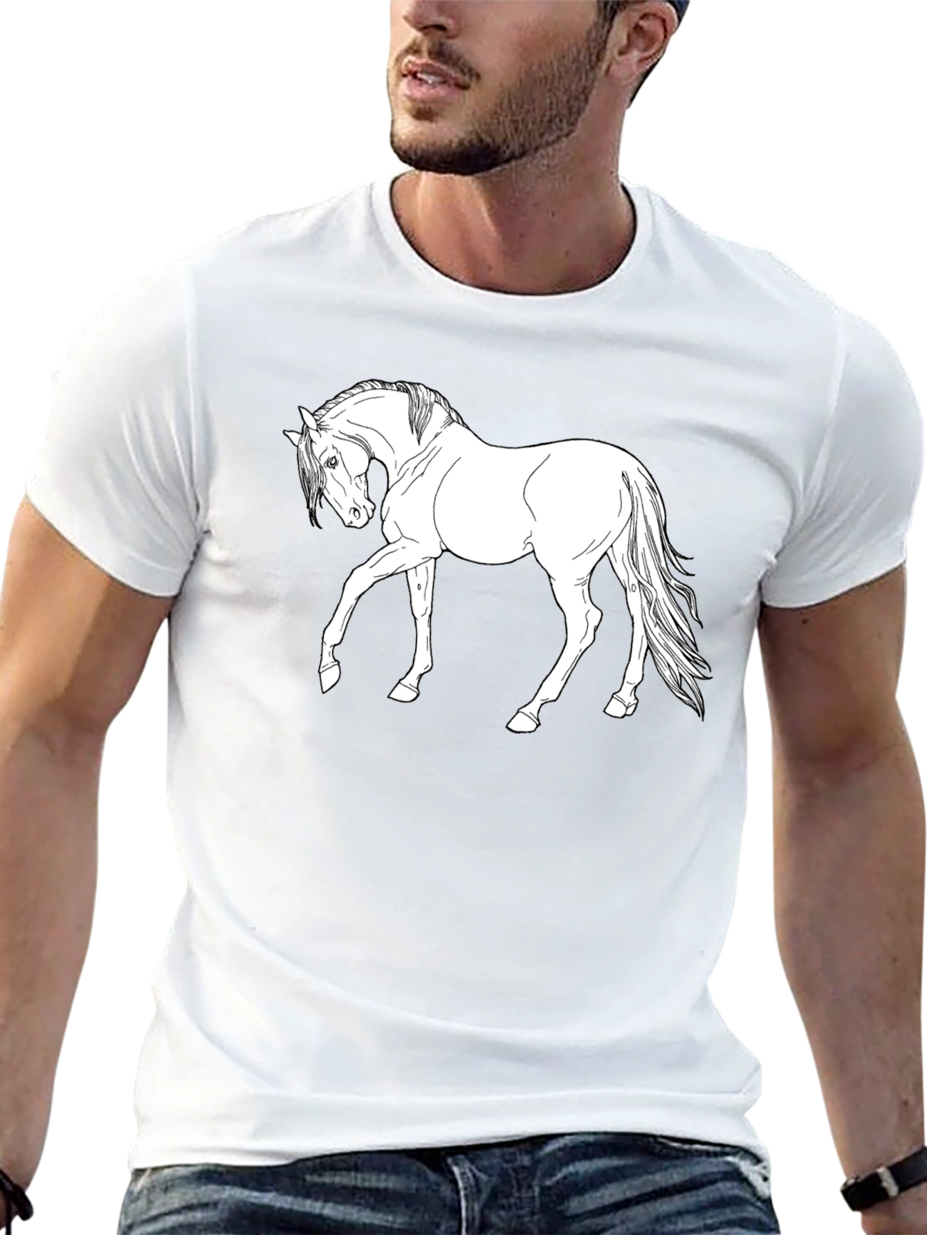 Horse Graphic Black T-Shirt - Equestrian Style